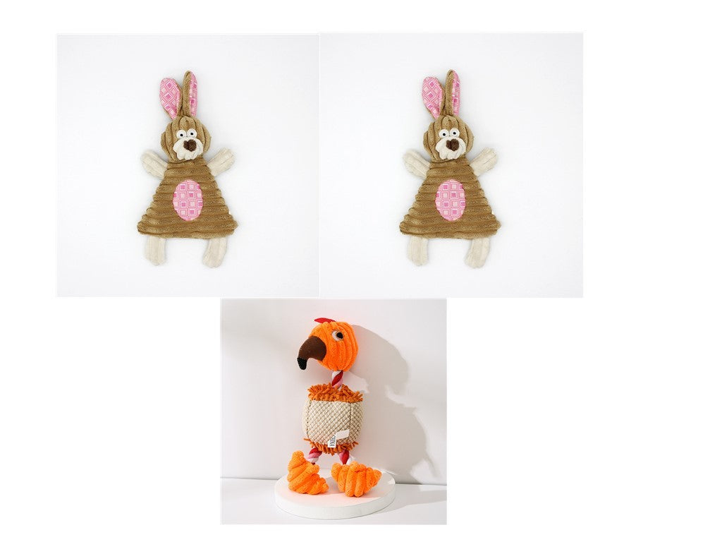 Donkey Plush Dog Toy – Corduroy Chew Squeaky Training Toy