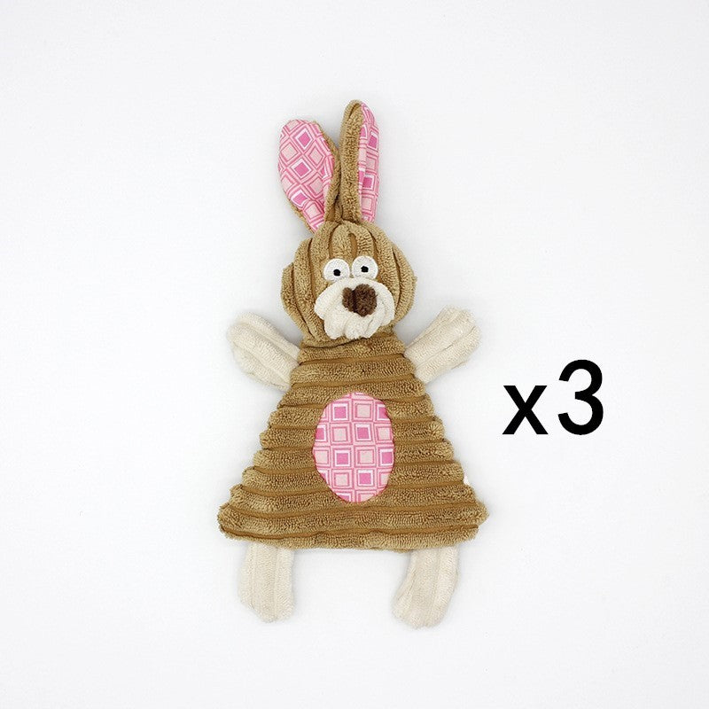 Donkey Plush Dog Toy – Corduroy Chew Squeaky Training Toy