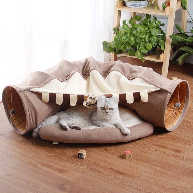 Cat Tunnel Toy – Collapsible Interactive Play Tube for Cats & Rabbits
