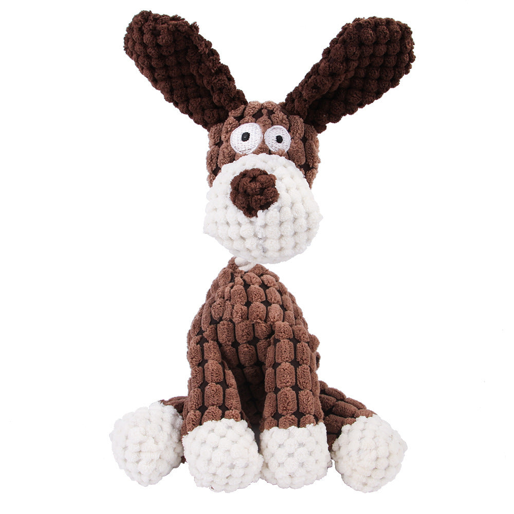 Donkey Plush Dog Toy – Corduroy Chew Squeaky Training Toy