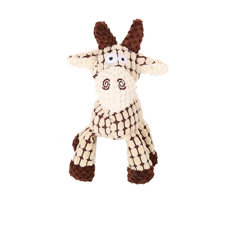Donkey Plush Dog Toy – Corduroy Chew Squeaky Training Toy