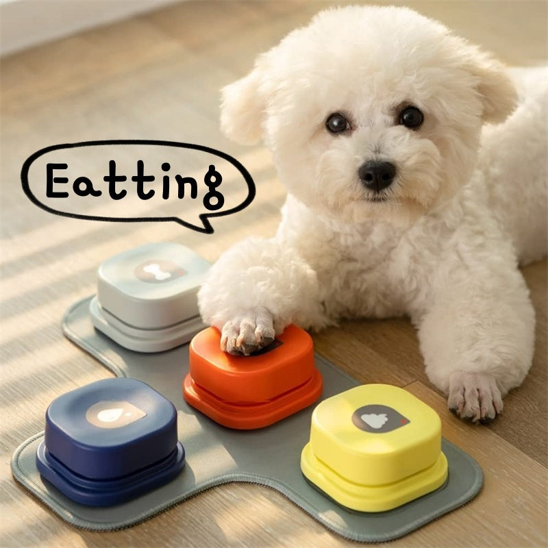 Recordable Pet Communication Buttons – 4 Colors Talking Training Set