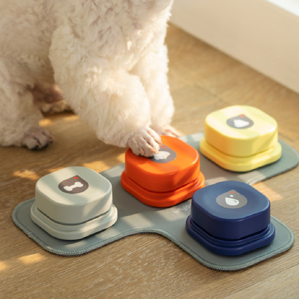 Recordable Pet Communication Buttons – 4 Colors Talking Training Set