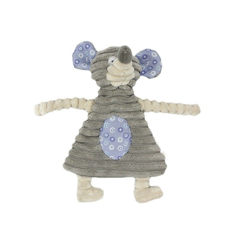 Donkey Plush Dog Toy – Corduroy Chew Squeaky Training Toy