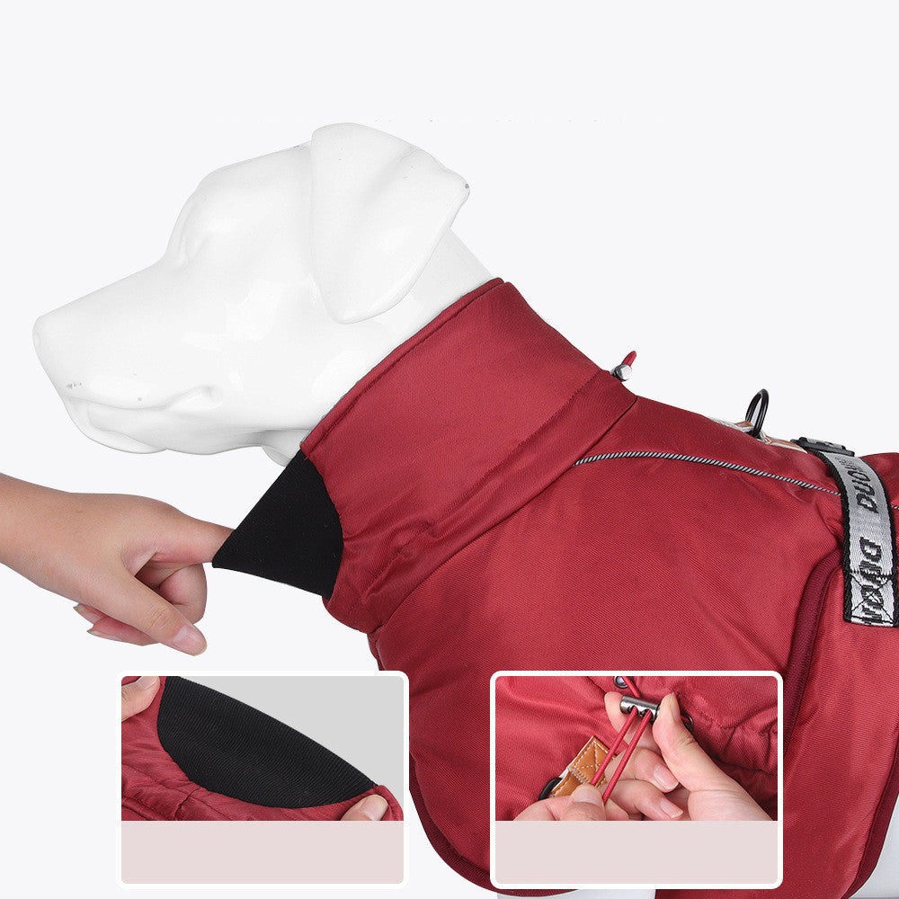 Cloak-Style Dog Coat – Reflective Thick Warm Pet Jacket