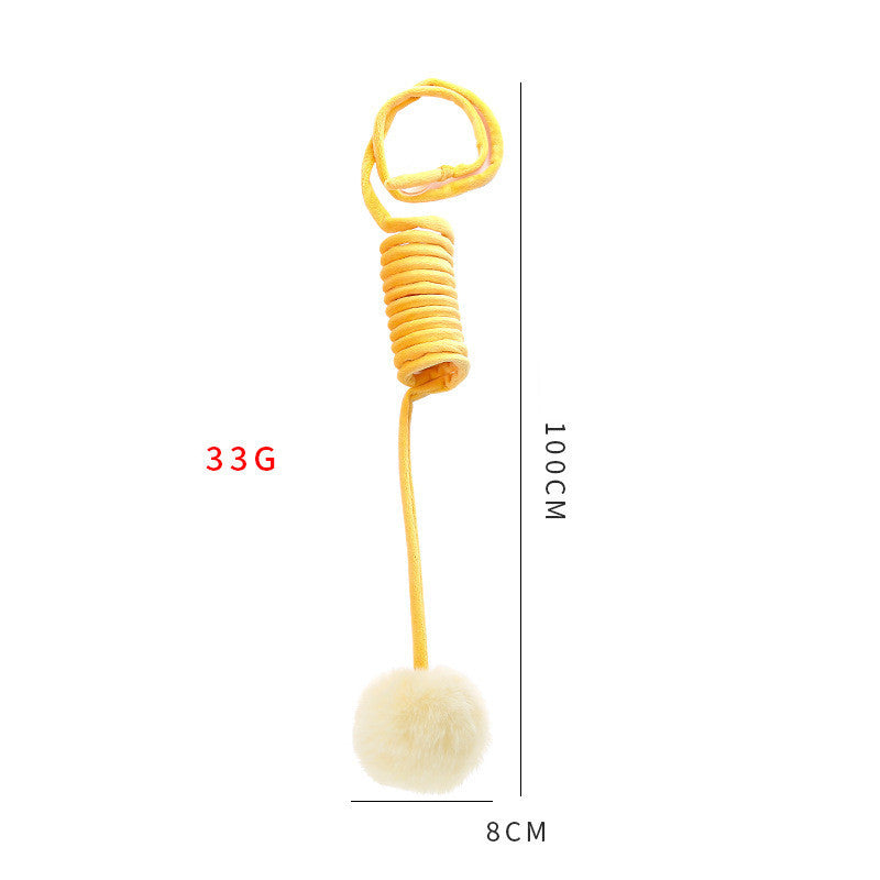 Interactive Spring Cat Toy - Suction Cup & Rabbit Fur