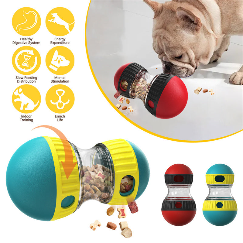 Food Dispensing Dog Toy – Interactive Slow Feeder Tumbler