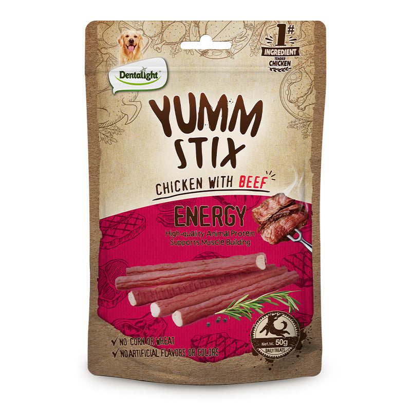 Puppy Vitamin Treats – Pure Chicken Strips for Healthy Growth & Appetite 50g Bag Beef Flavor