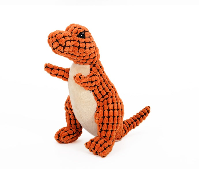 Dinosaur Plush Dog Toy – Interactive Chew Toy for Large & Small Dogs with Squeakers