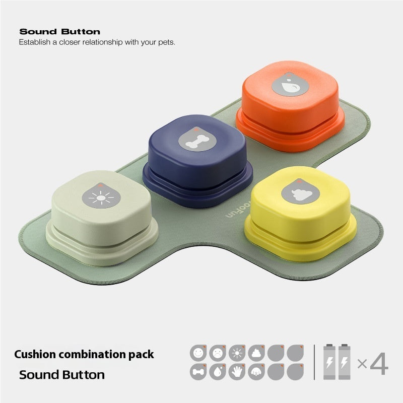 Recordable Pet Communication Buttons – 4 Colors Talking Training Set