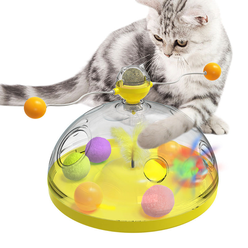 Windmill Cat Toy – Interactive Turntable with Catnip & Luminous Ball