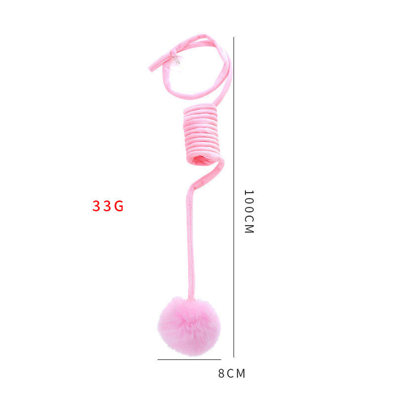 Interactive Spring Cat Toy - Suction Cup & Rabbit Fur