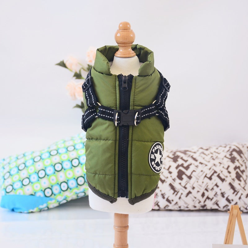Waterproof Winter Dog Coat – Harness-Style Warm Pet Jacket