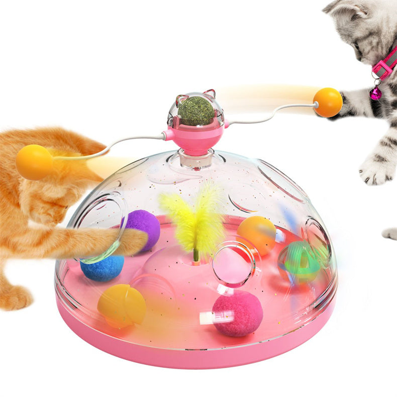 Windmill Cat Toy – Interactive Turntable with Catnip & Luminous Ball