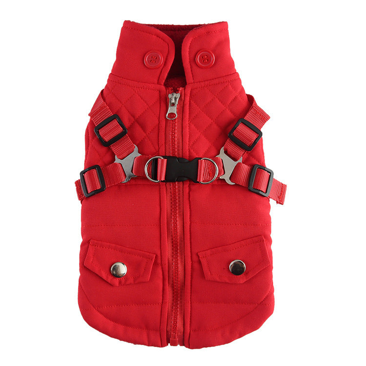 Winter Dog Clothes – Zipper Cotton Jacket for Small Pets