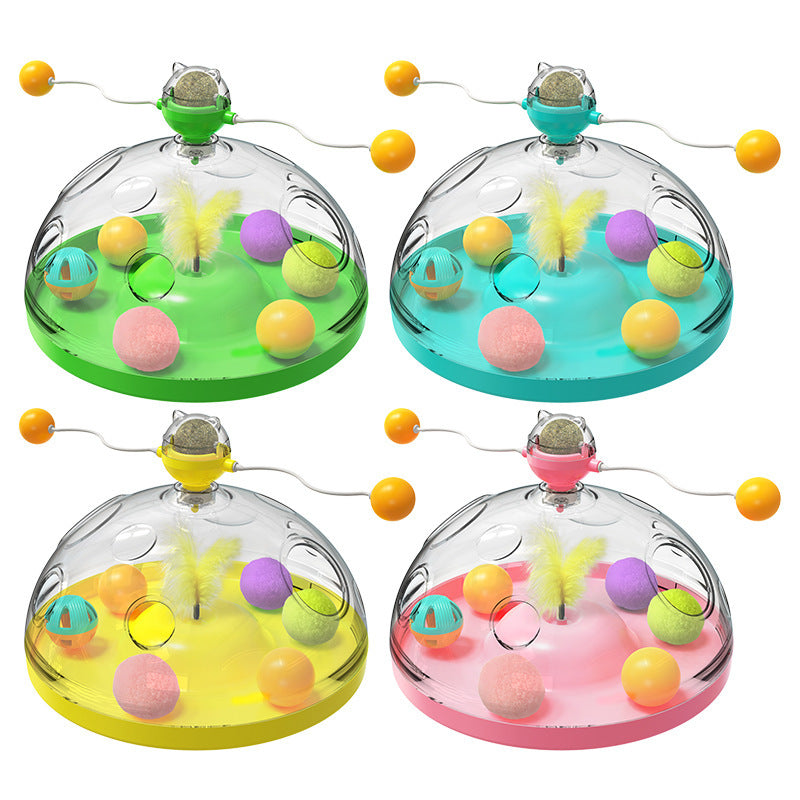 Windmill Cat Toy – Interactive Turntable with Catnip & Luminous Ball