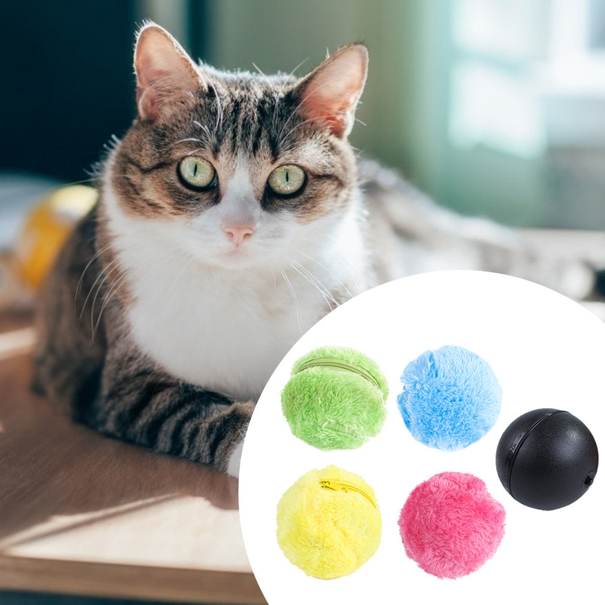 Automatic Rolling Ball Toy – Smart Plush Cat & Dog Interactive Toy