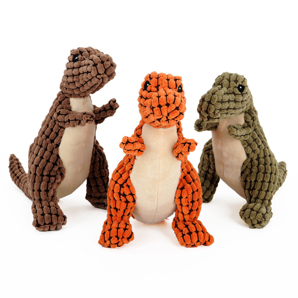 Dinosaur Plush Dog Toy – Interactive Chew Toy for Large & Small Dogs with Squeakers Set 25cm