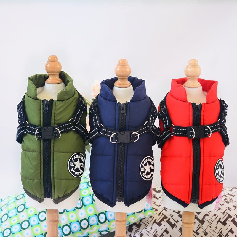 Waterproof Winter Dog Coat – Harness-Style Warm Pet Jacket