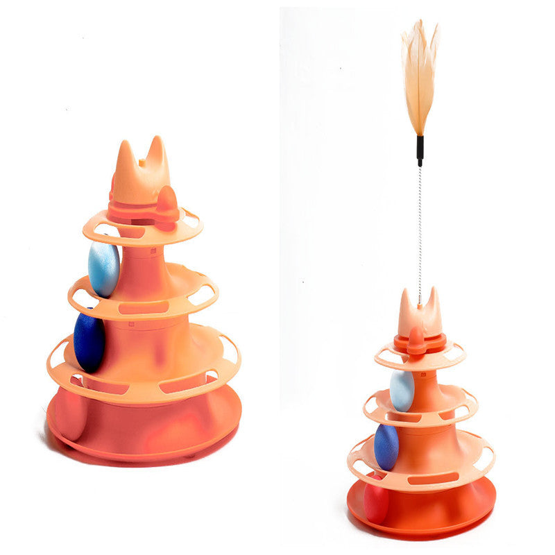 Cat Tower Toy – Multi-Level Rolling Ball Play Board
