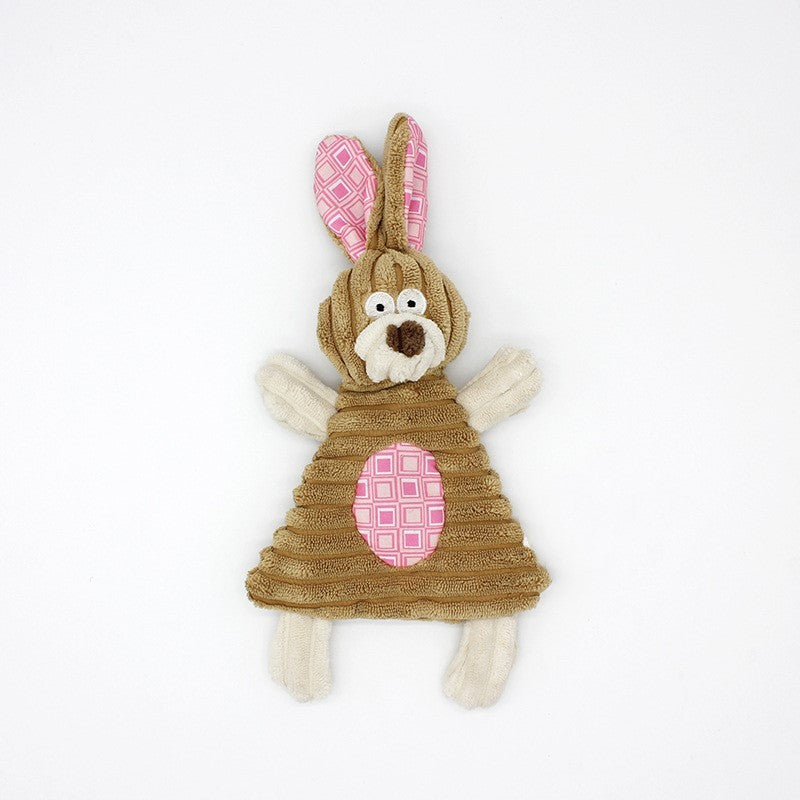 Donkey Plush Dog Toy – Corduroy Chew Squeaky Training Toy