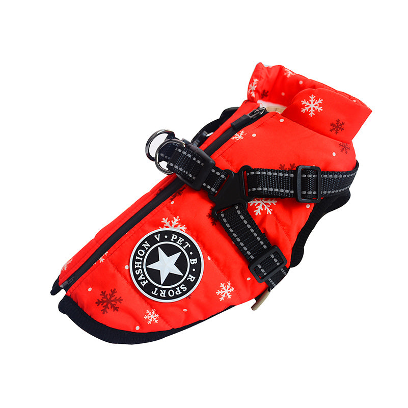 Winter Cotton Dog Vest – Chest-Back Integrated Pet Coat