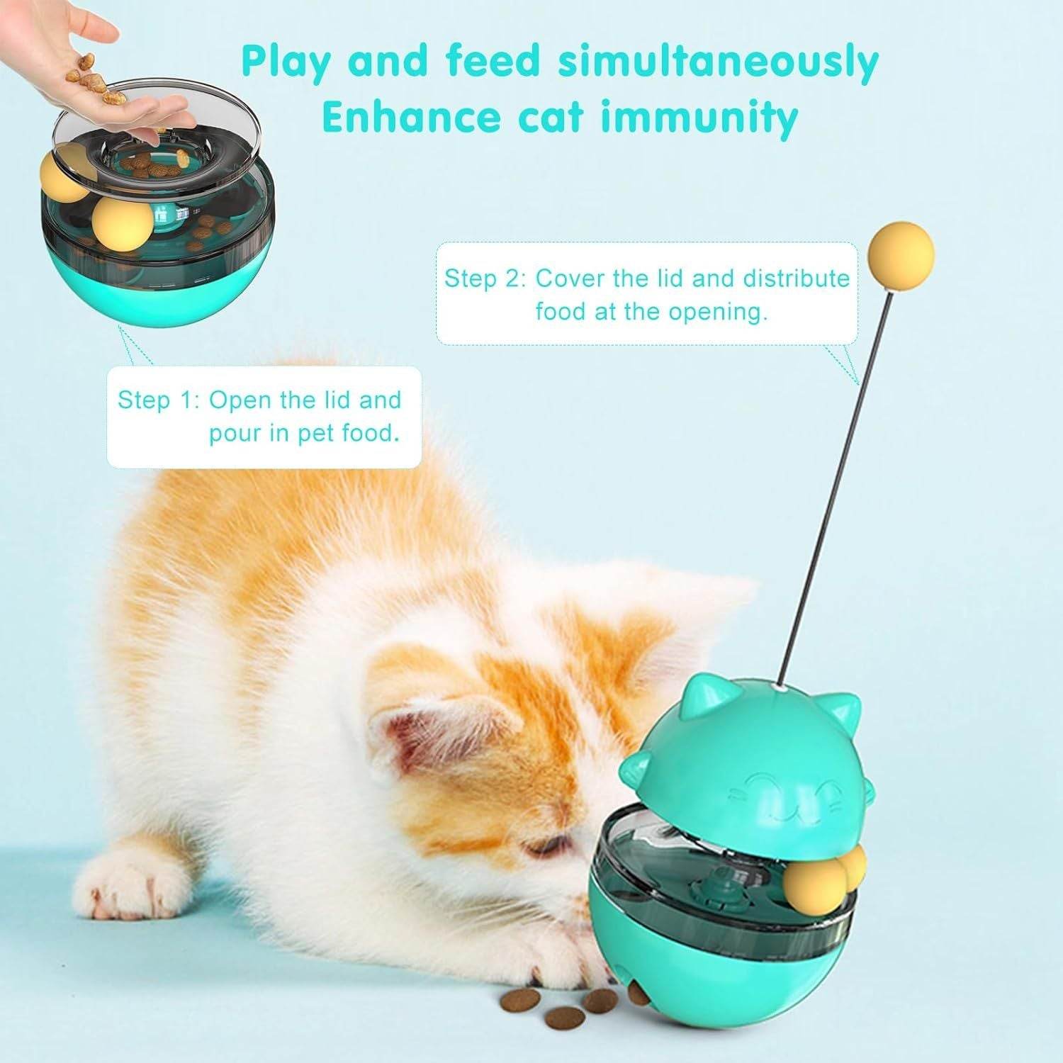 Riospets Interactive Cat Toy Feeder – Rolling Treat Dispenser for Brain Training & Fun Exercise