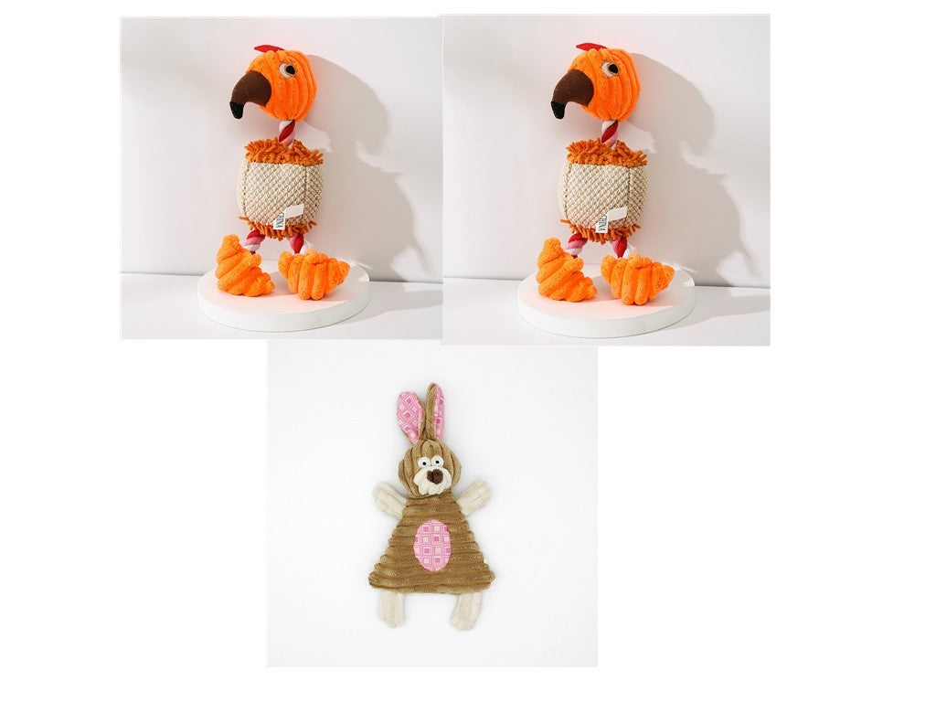 Donkey Plush Dog Toy – Corduroy Chew Squeaky Training Toy