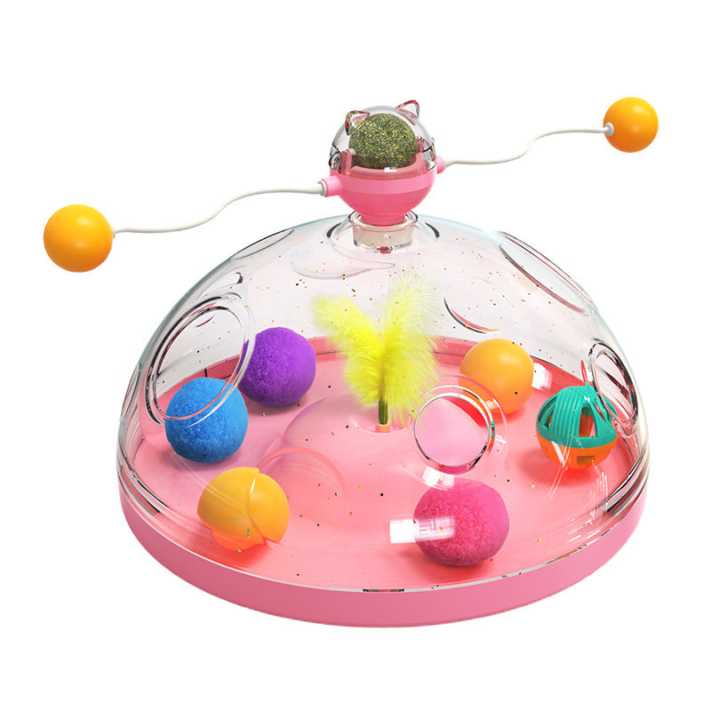 Windmill Cat Toy – Interactive Turntable with Catnip & Luminous Ball