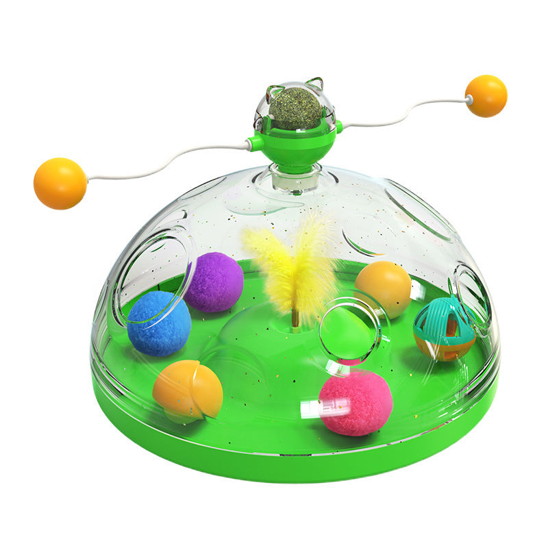 Windmill Cat Toy – Interactive Turntable with Catnip & Luminous Ball