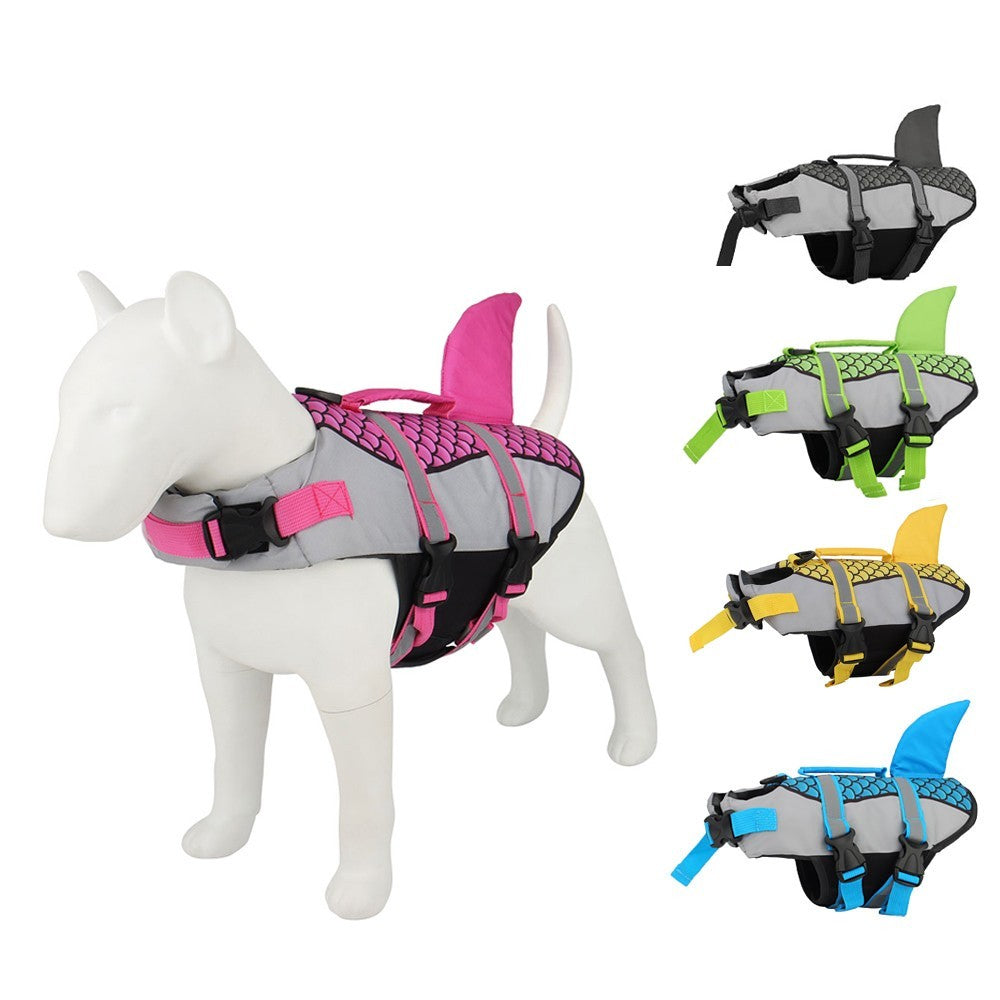 Shark Dog Life Jacket – Swimming Vest Harness for Summer Fun
