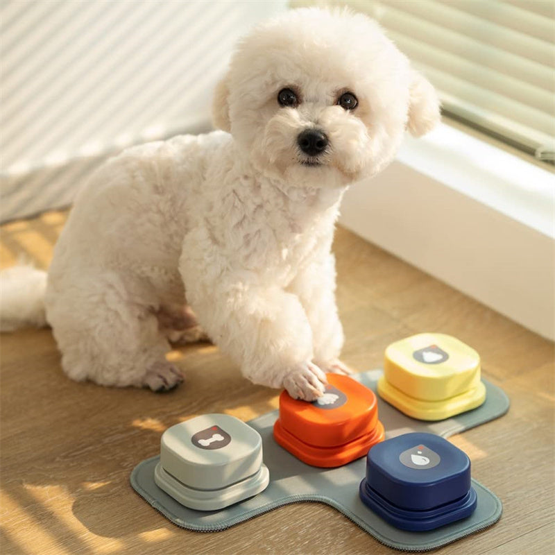 Recordable Pet Communication Buttons – 4 Colors Talking Training Set
