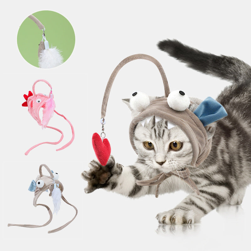 Funny Feather Headband – Interactive Cat Teaser Stick Toy