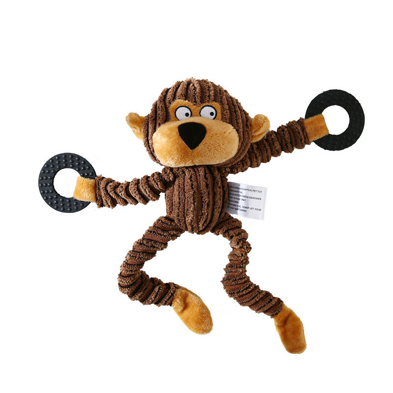Donkey Plush Dog Toy – Corduroy Chew Squeaky Training Toy