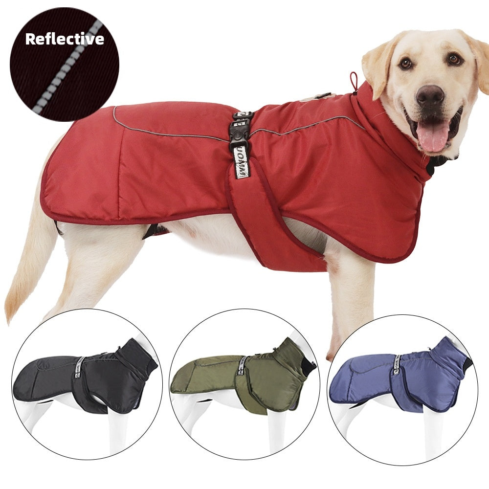 Cloak-Style Dog Coat – Reflective Thick Warm Pet Jacket