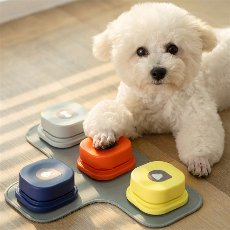 Recordable Pet Communication Buttons – 4 Colors Talking Training Set