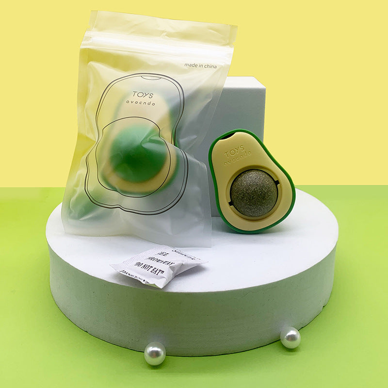Avocado Catnip Toy – 360° Rotating Cat Mint Play Toy