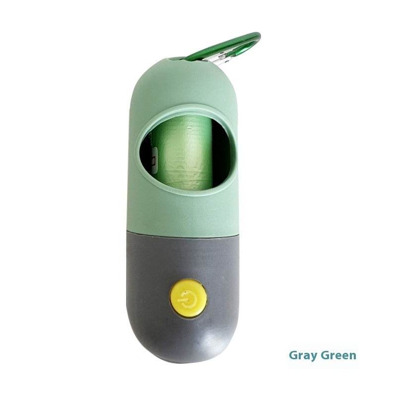 Riospets LED Poop Bag Dispenser for Night Walks Green Gray