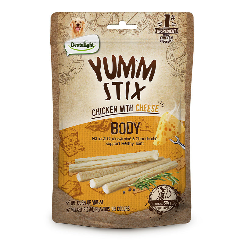 Puppy Vitamin Treats – Pure Chicken Strips for Healthy Growth & Appetite 50g Bag Cheese Flavor