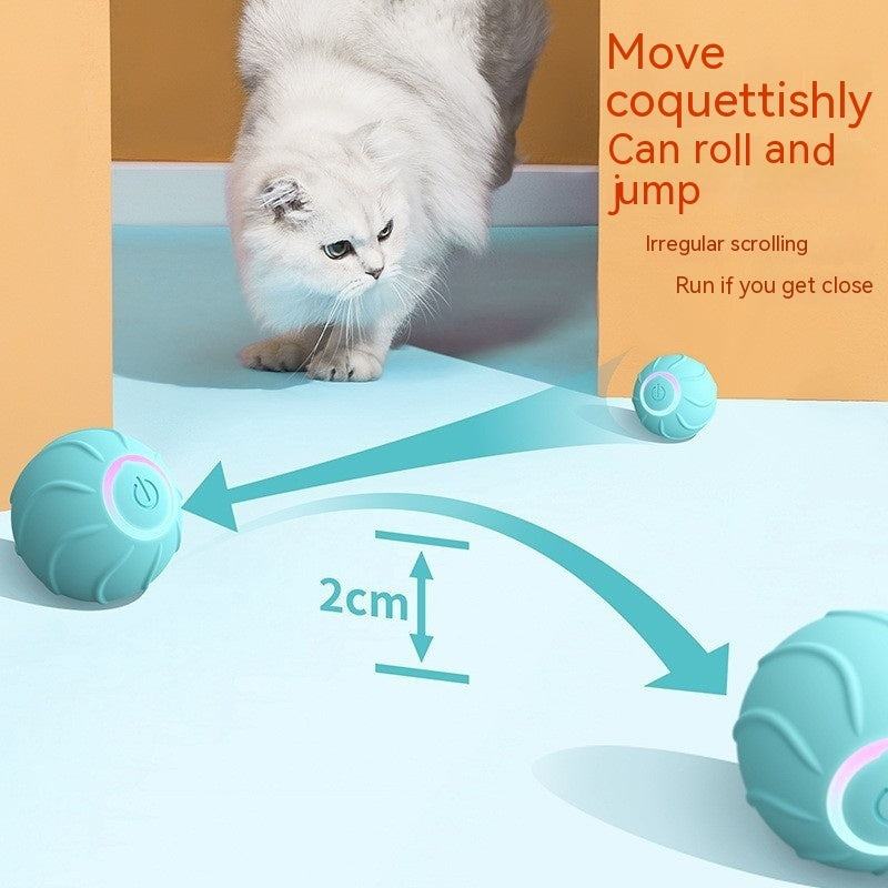 Smart Cat Toy Ball – Automatic Rolling & Jumping USB Teasing Toy