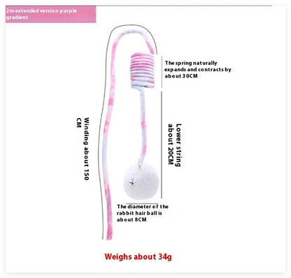 Interactive Spring Cat Toy - Suction Cup & Rabbit Fur