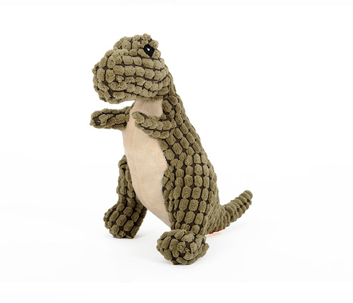 Dinosaur Plush Dog Toy – Interactive Chew Toy for Large & Small Dogs with Squeakers