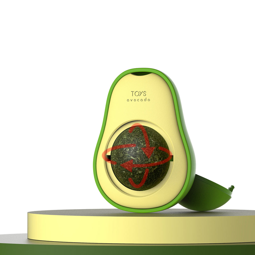 Avocado Catnip Toy – 360° Rotating Cat Mint Play Toy