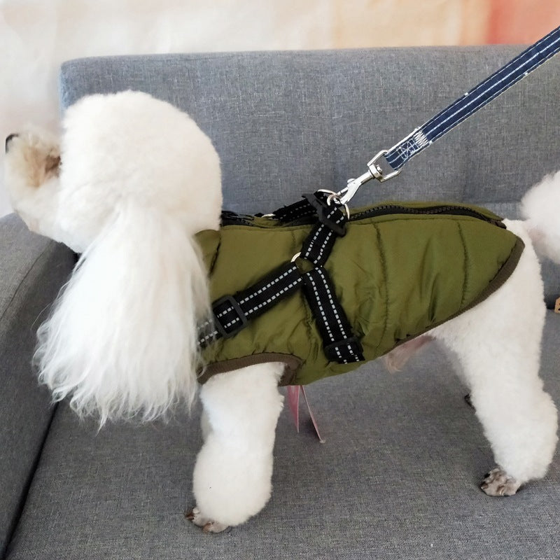 Waterproof Winter Dog Coat – Harness-Style Warm Pet Jacket