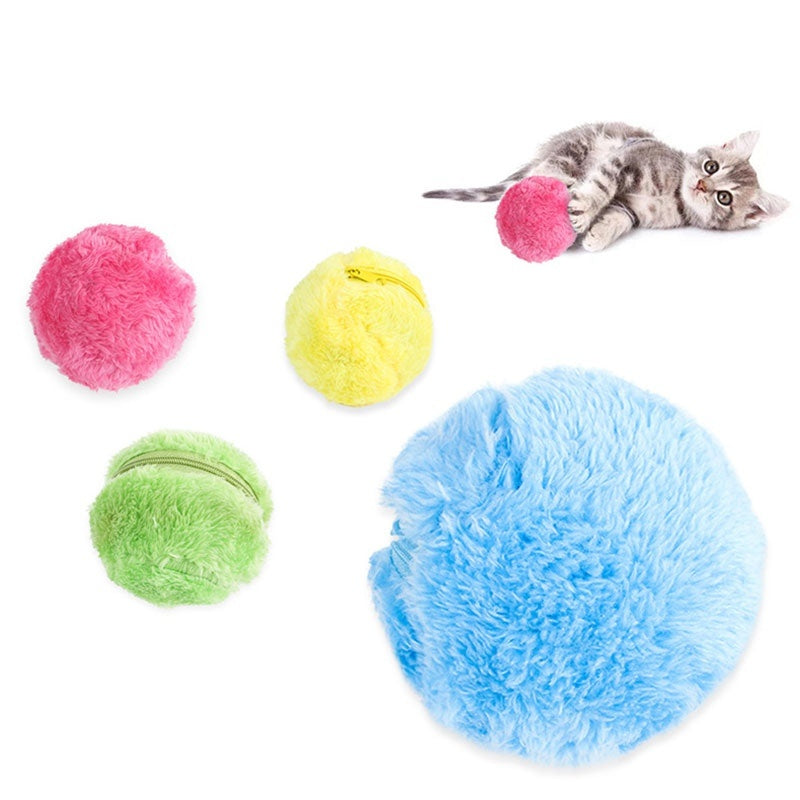 Automatic Rolling Ball Toy – Smart Plush Cat & Dog Interactive Toy