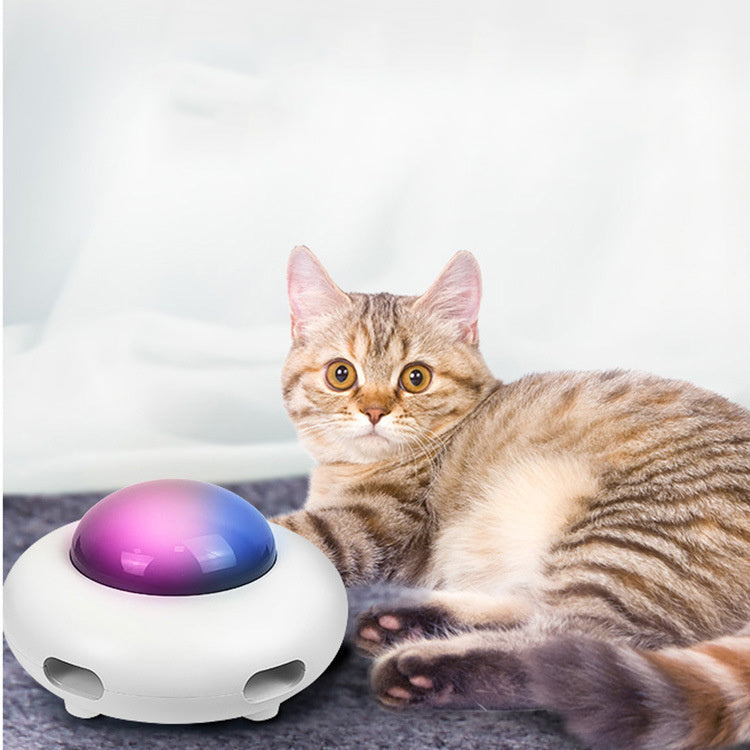Flying Saucer Cat Toy – Smart Electric UFO Teaser with Rotating Turntable