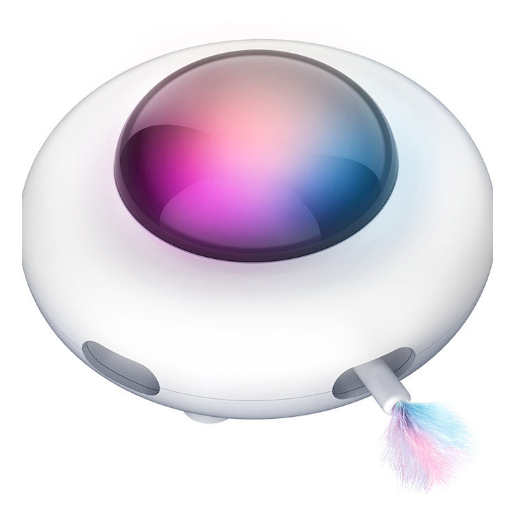 Flying Saucer Cat Toy – Smart Electric UFO Teaser with Rotating Turntable