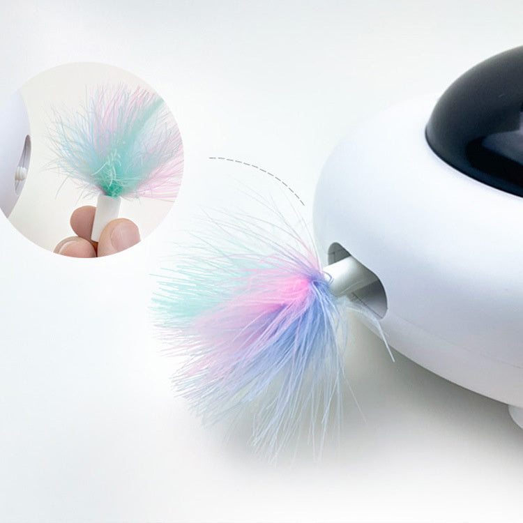 Flying Saucer Cat Toy – Smart Electric UFO Teaser with Rotating Turntable