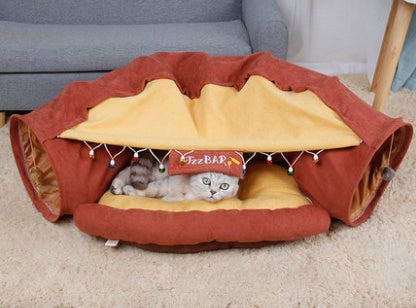 Cat Tunnel Toy – Collapsible Interactive Play Tube for Cats & Rabbits
