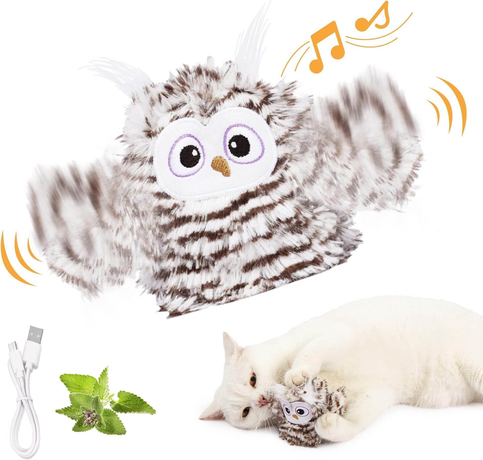 Riospets Automatic Flapping Bird Cat Toy Owl 17cm